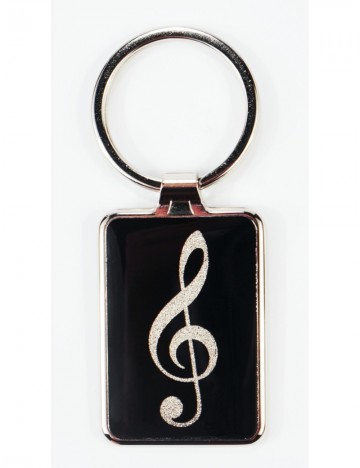 Sleutelhanger metaal vioolsleutel zilver