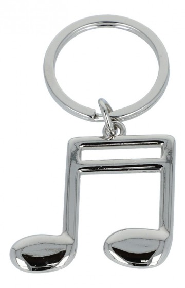 Sleutelhanger muzieknoten metaal 2