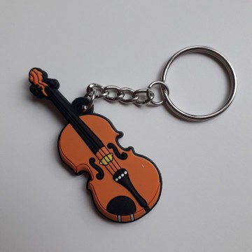 Sleutelhanger viool bruin