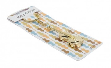 Sleutelhanger viool metaal goud 3