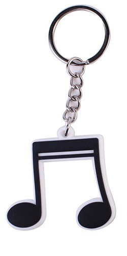 Sleutelhangers rubber muziektekens 2 muzieknoten