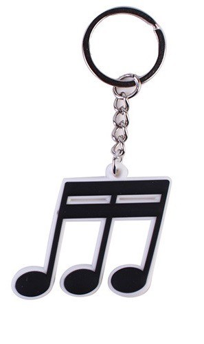 Sleutelhangers rubber muziektekens 3 muzieknoten