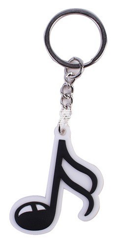 Sleutelhangers rubber muziektekens muzieknoot