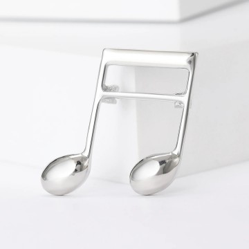 Speld muzieknoten zilver