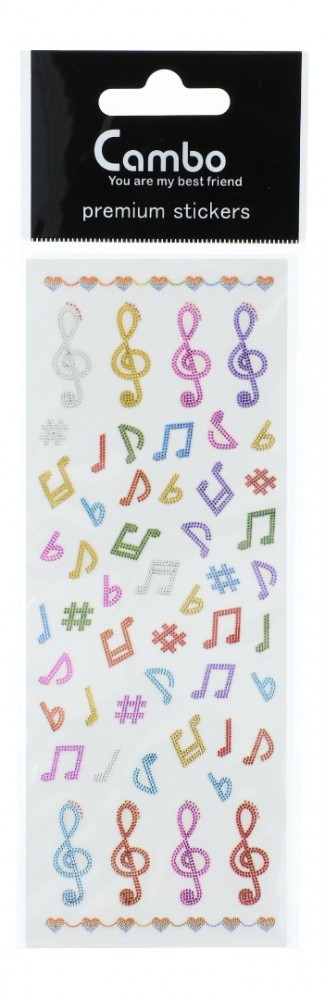 Stickers muziektekens kleurig