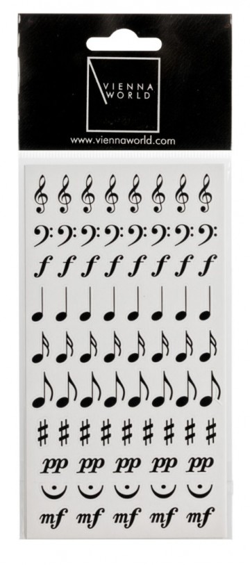 Stickers muziektekens zwart