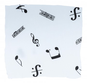 Stof muziektekens wit zwart