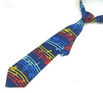 Stropdas notenbalken speels gekleurd