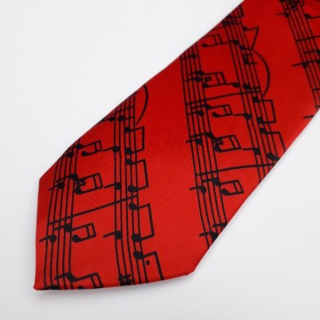 Stropdas rood notenbalken 2