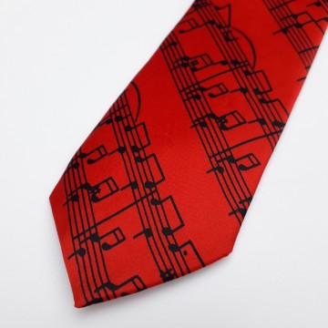 Stropdas rood notenbalken 3