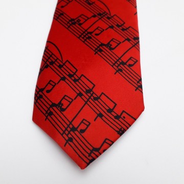 Stropdas rood notenbalken 4