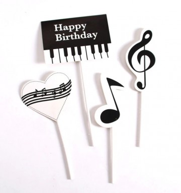 Taarttopper muziek wit zwart