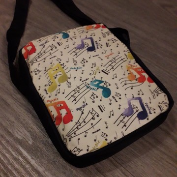 Tasje muzieknoten multicolor