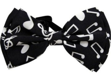 Vlinderstrik muziektekens zwartwit