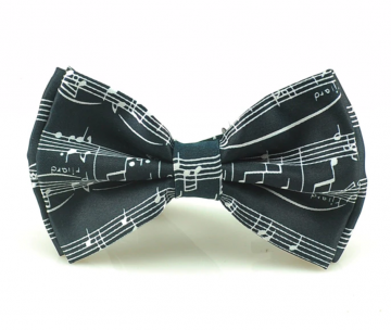 Vlinderstrik notenbalken zwart
