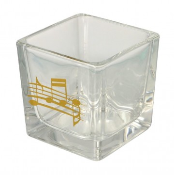 Waxinelichthouder vierkant notenbalk goud 2