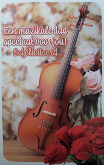 Wenskaart een muzikale dag speciaal voor jou viool