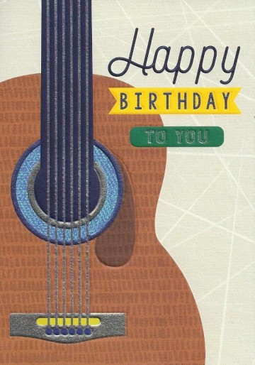 Wenskaart gitaar happy birthday to you