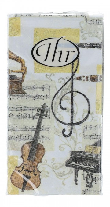Zakdoekjes muziekinstrumenten en vioolsleutel 2