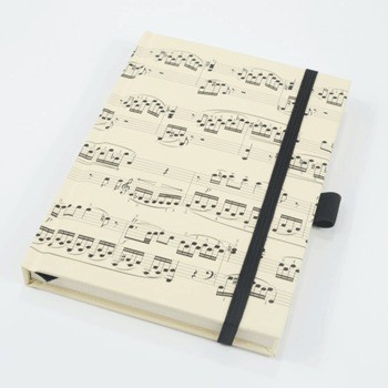 Notitieboek A6 muziek noten design hardback ringband