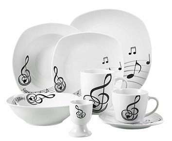 diepgaand Suradam Bij Muziek Servies 8 delig (1 persoon) - Keuken - Muziek Cadeau Shop